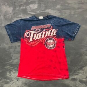 vintage Minnesota Twins tie dye  shirt‎ mens medium red 2000s y2k MLB